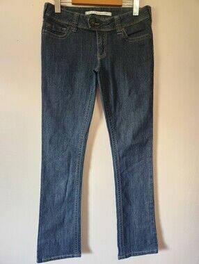 Vintage Y2K Brody Jeans Low Rise Bootcut Thick Stitch Flap Pockets Dark Blue 28